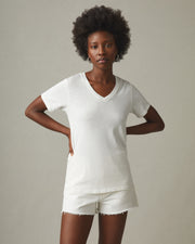 women's premium slub v-neck tee
